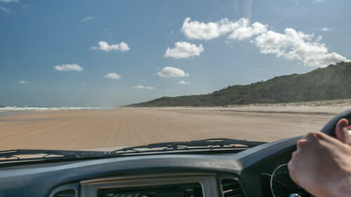 Driving on the Beach, Fraser Island, Australia
